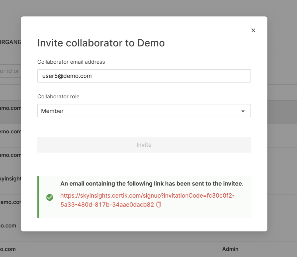 Invitation to demo